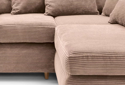 Jill Jumbo Corner Sofa - Brown-Right Facing