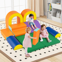 10-Piece Foam Climbing Blocks for Crawling Climbing and Sliding-Orange