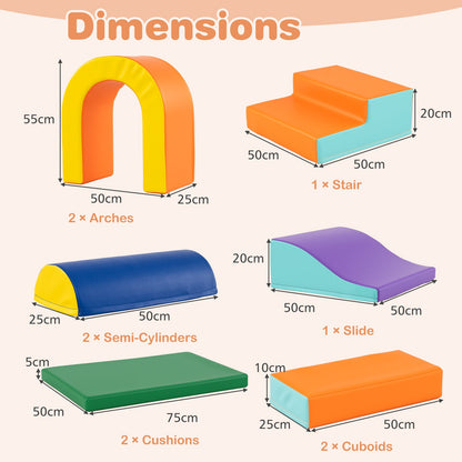 10-Piece Foam Climbing Blocks for Crawling Climbing and Sliding-Orange