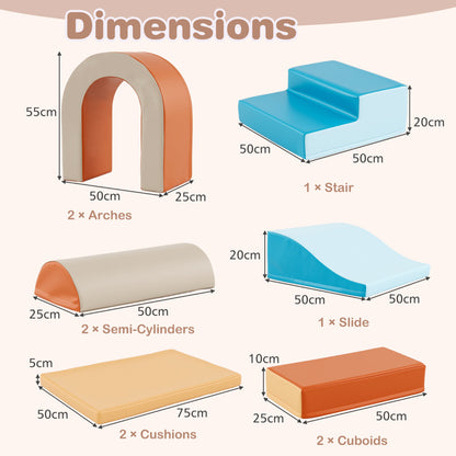 10-Piece Foam Climbing Blocks for Crawling Climbing and Sliding-Coffee