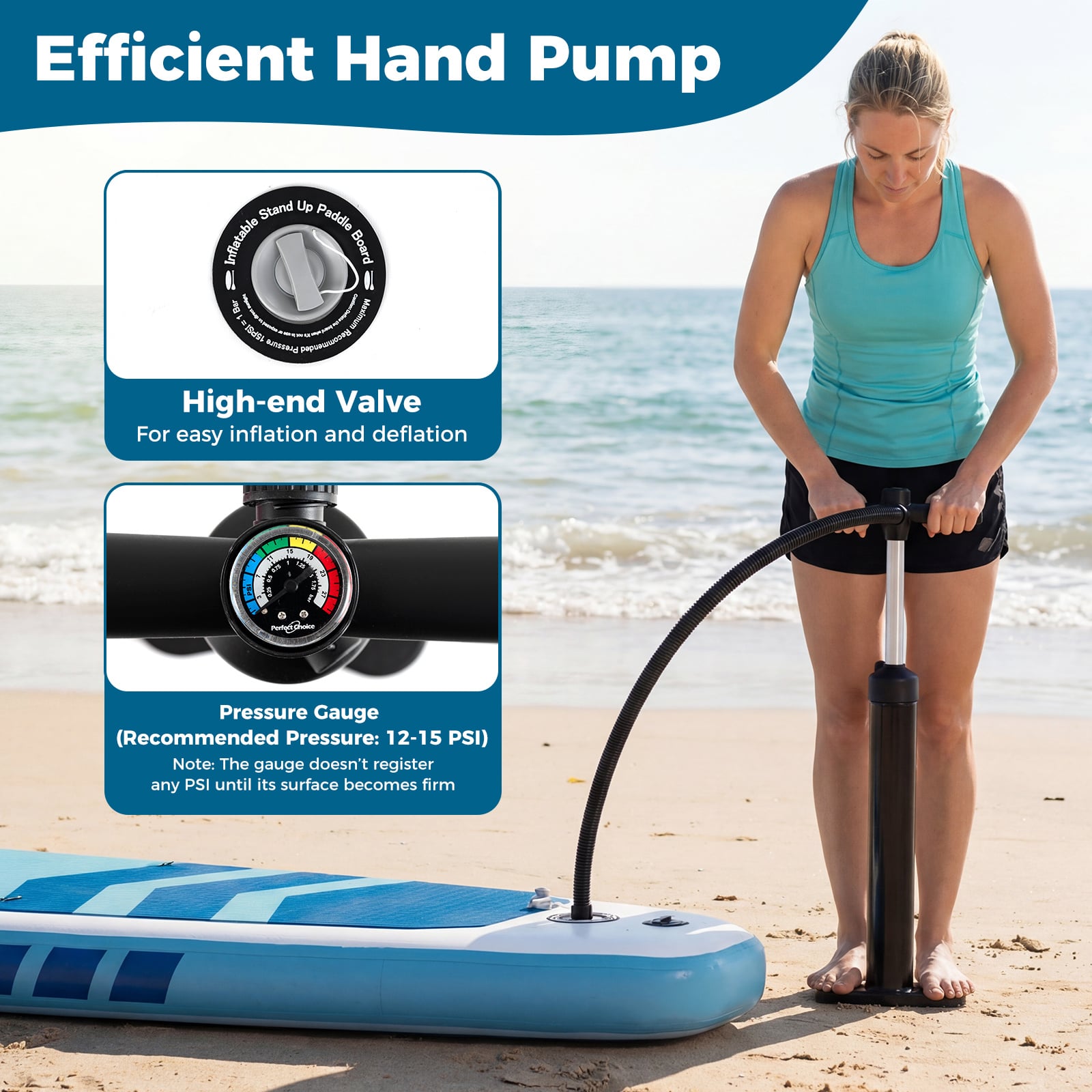 11' Wide Inflatable Stand Up Paddle Board-Blue