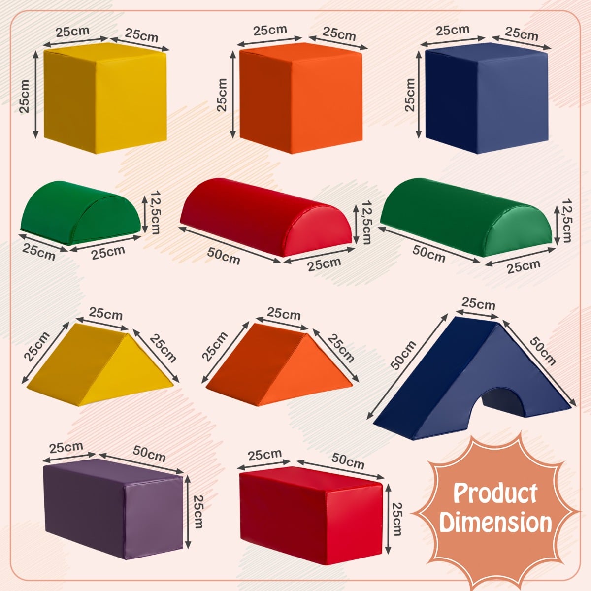 11-Piece Climb and Crawl Foam Block Play Set
