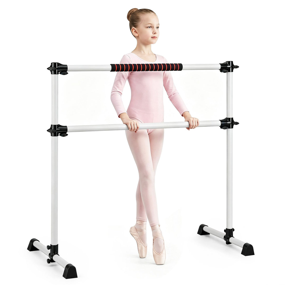 110 KG Max Load Adjustable Ballet Barre for Balance Workout for Strength Training-White