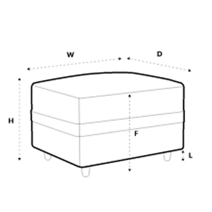 Chic Velvet Footstool - Cream