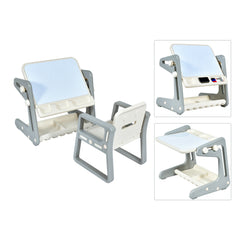 Children's Art Easel / Table and Chair Set with Ample Storage Space-Grey