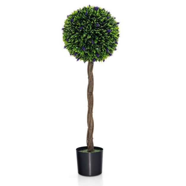 115 CM Artificial Boxwood Topiary Tree Fake Lavender Ball Plant-Green