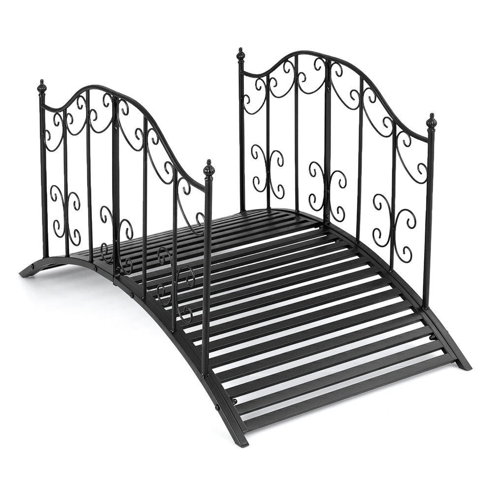 118 cm/101.5 cm Garden Metal Bridge with Dual Patterned Side Rails-M