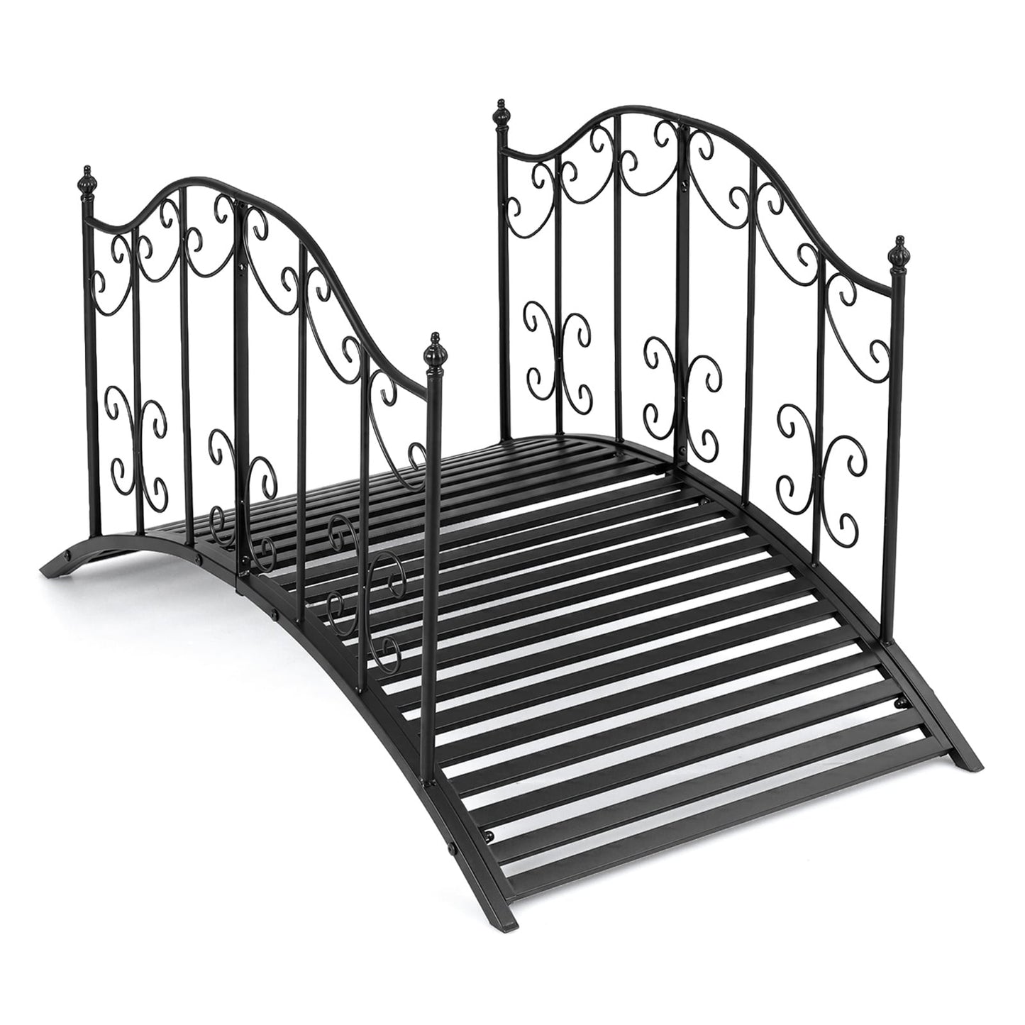 118 cm/101.5 cm Garden Metal Bridge with Dual Patterned Side Rails-M