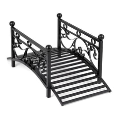 118 cm/101.5 cm Garden Metal Bridge with Dual Patterned Side Rails-S