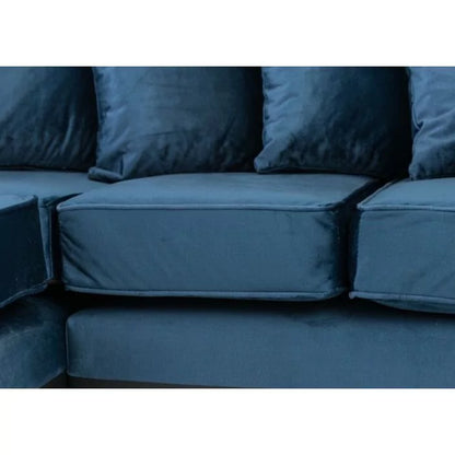 Dylan Velvet Corner Sofa - Dual Toned