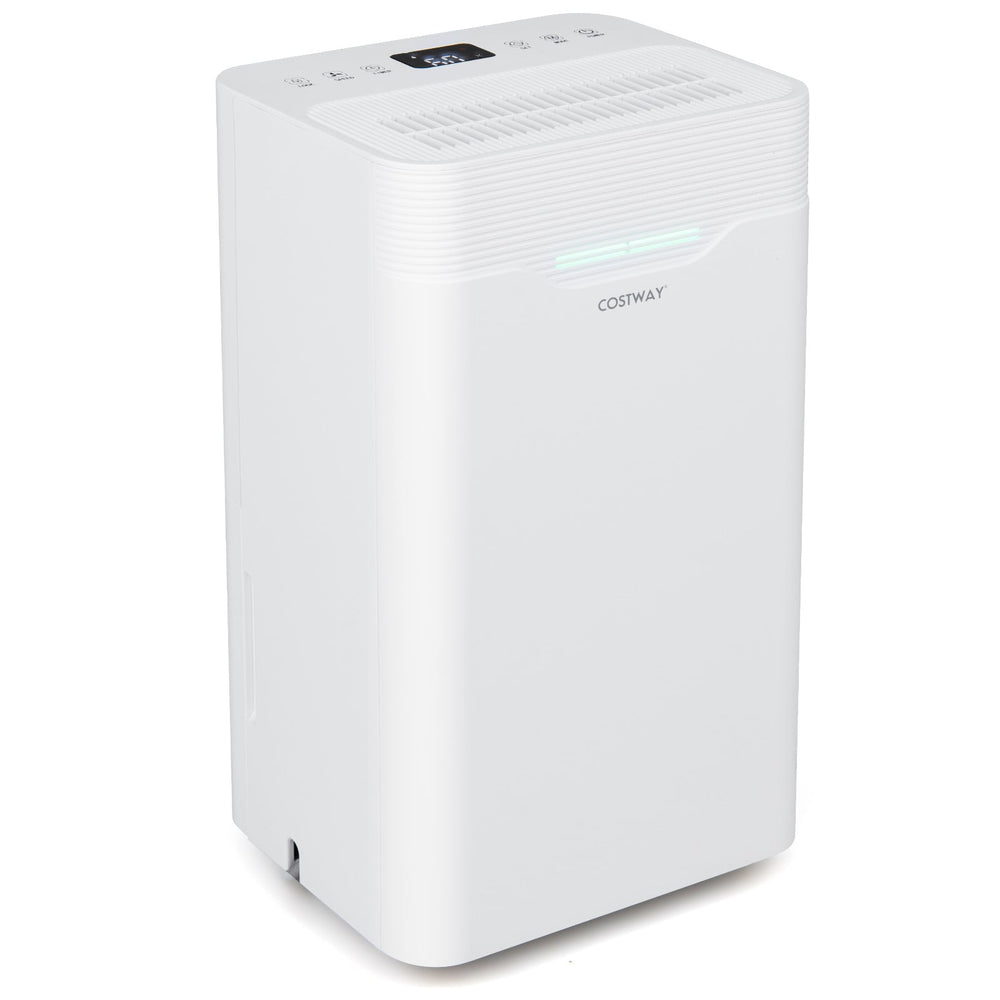 12.5L 35㎡ Dehumidifier for Basement with Drain Hose Smart Humidity Control and 3 Modes 24H Timer-White