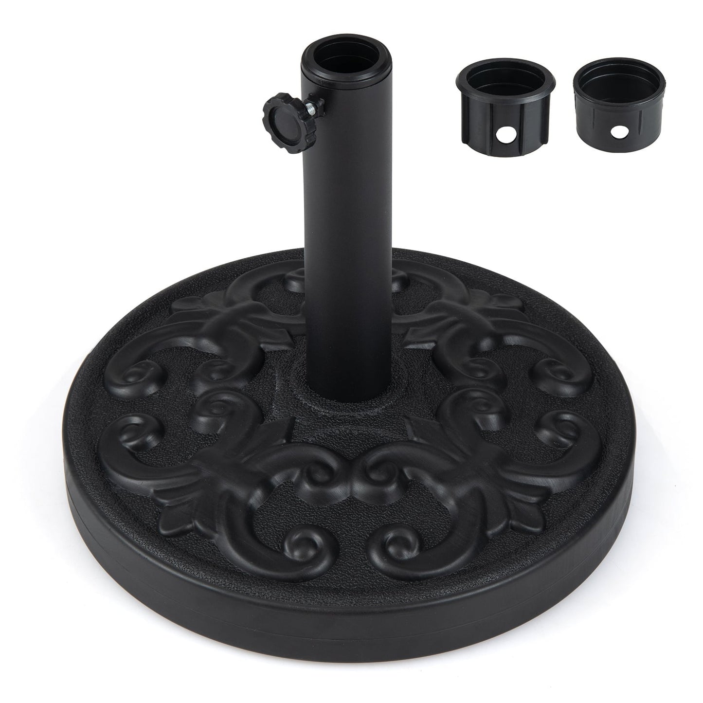 12 kg Heavy-duty Round Umbrella Stand with Adjustable Knob