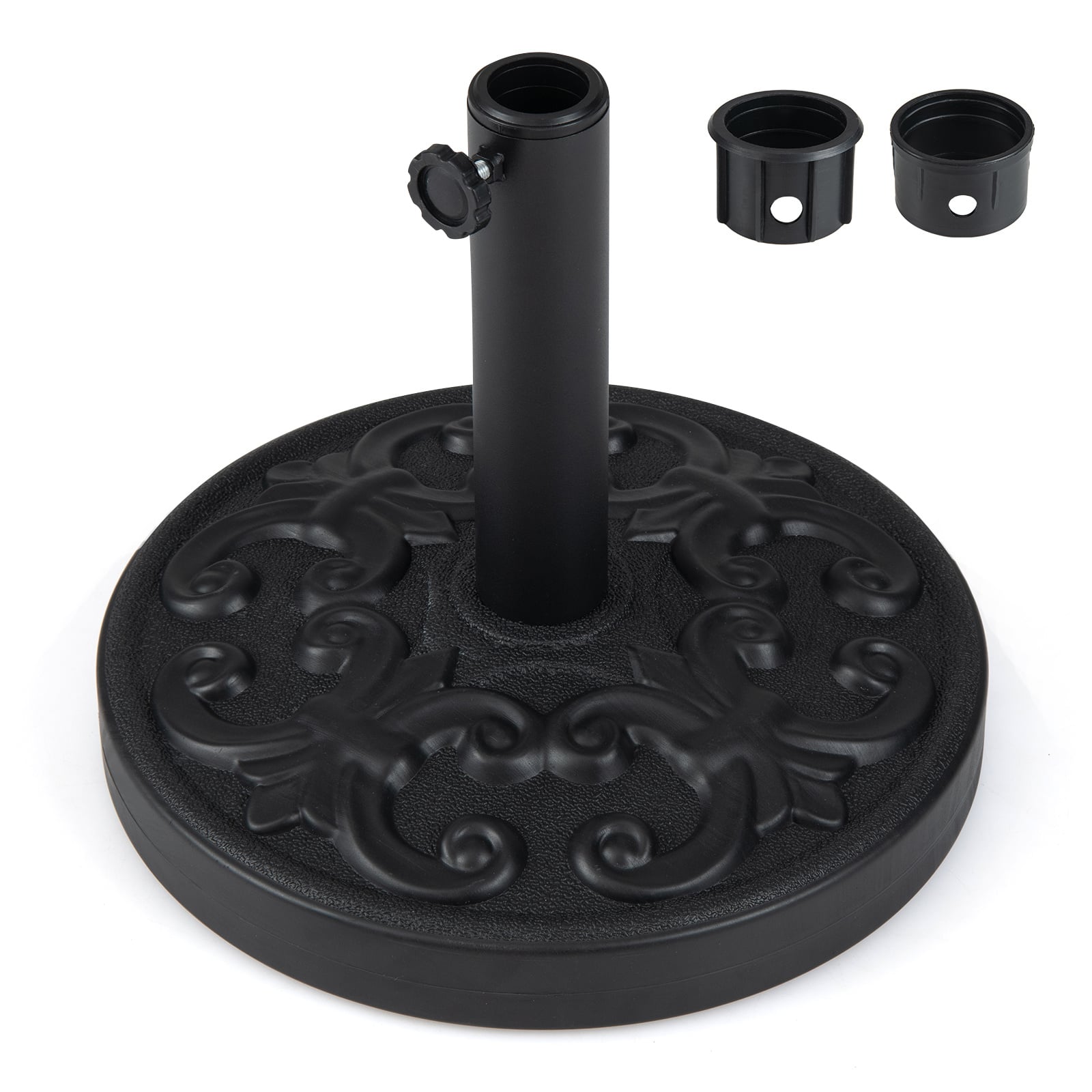 12 kg Heavy-duty Round Umbrella Stand with Adjustable Knob