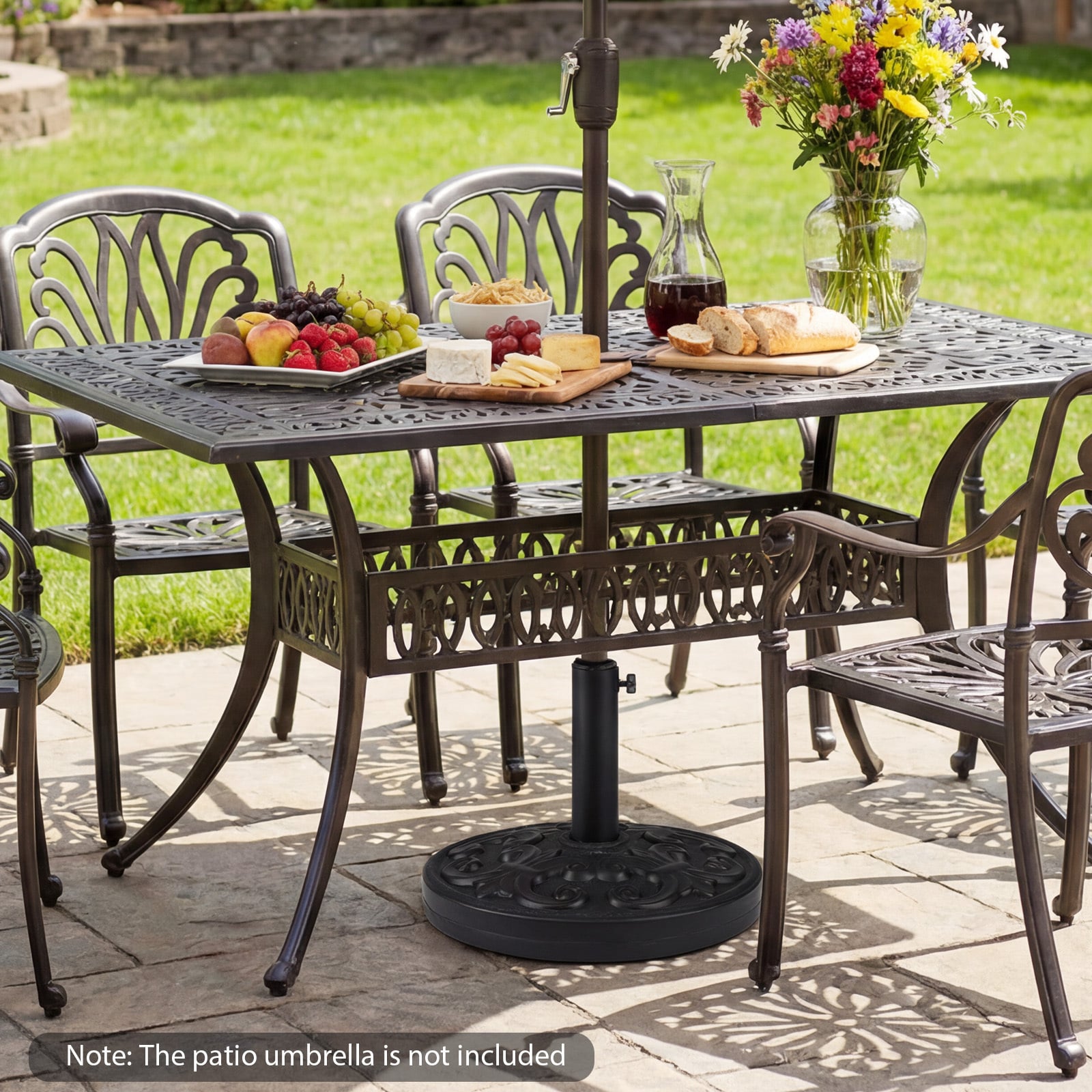 12 kg Heavy-duty Round Umbrella Stand with Adjustable Knob