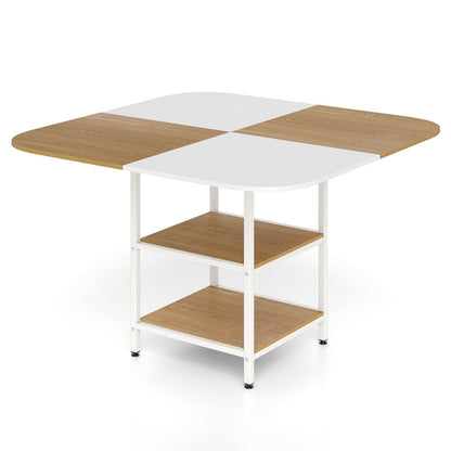 120 cm Modern Dining Table with Mix-colored Tabletop-Natural