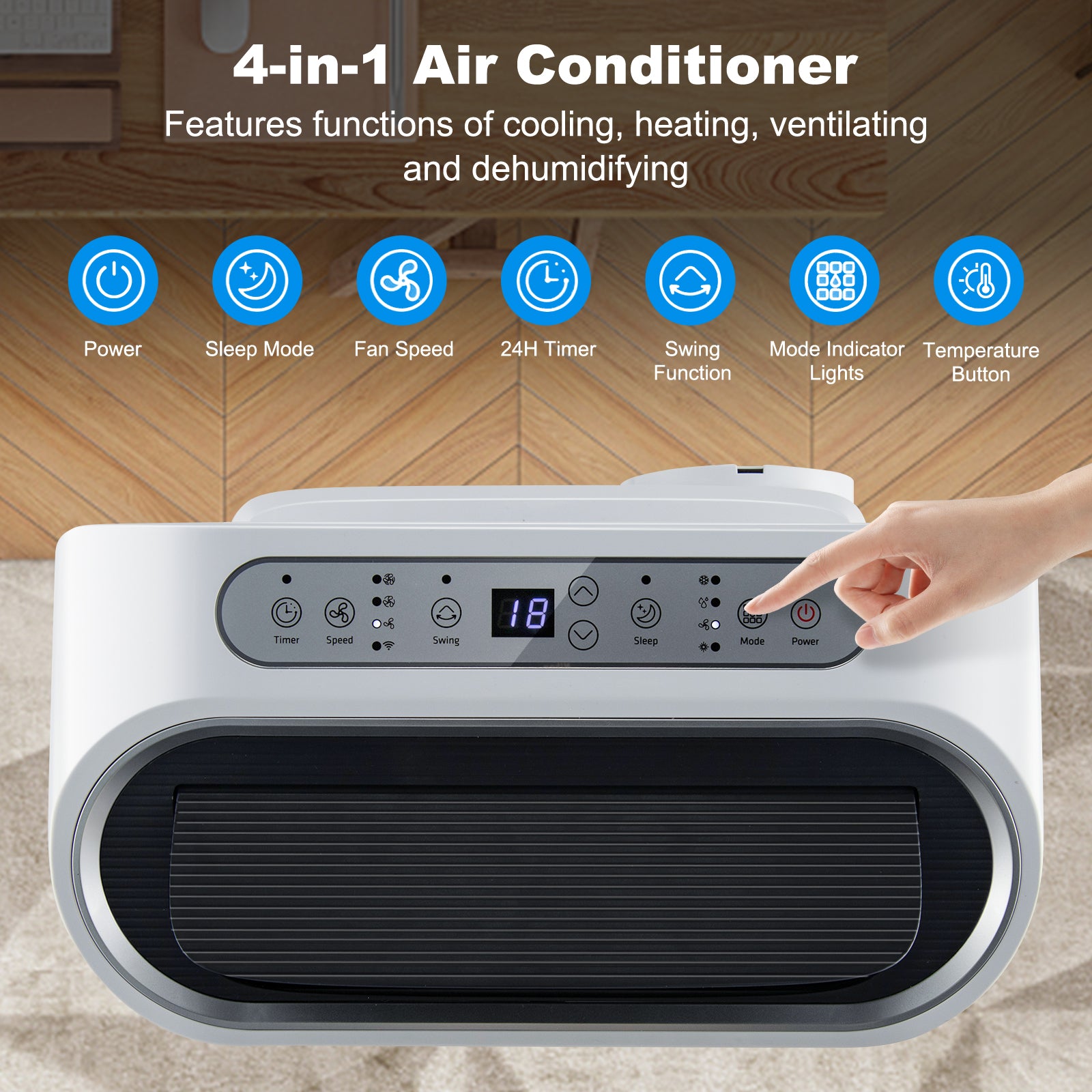 12000 BTU 4-in-1 Air Conditioner with Heat Function