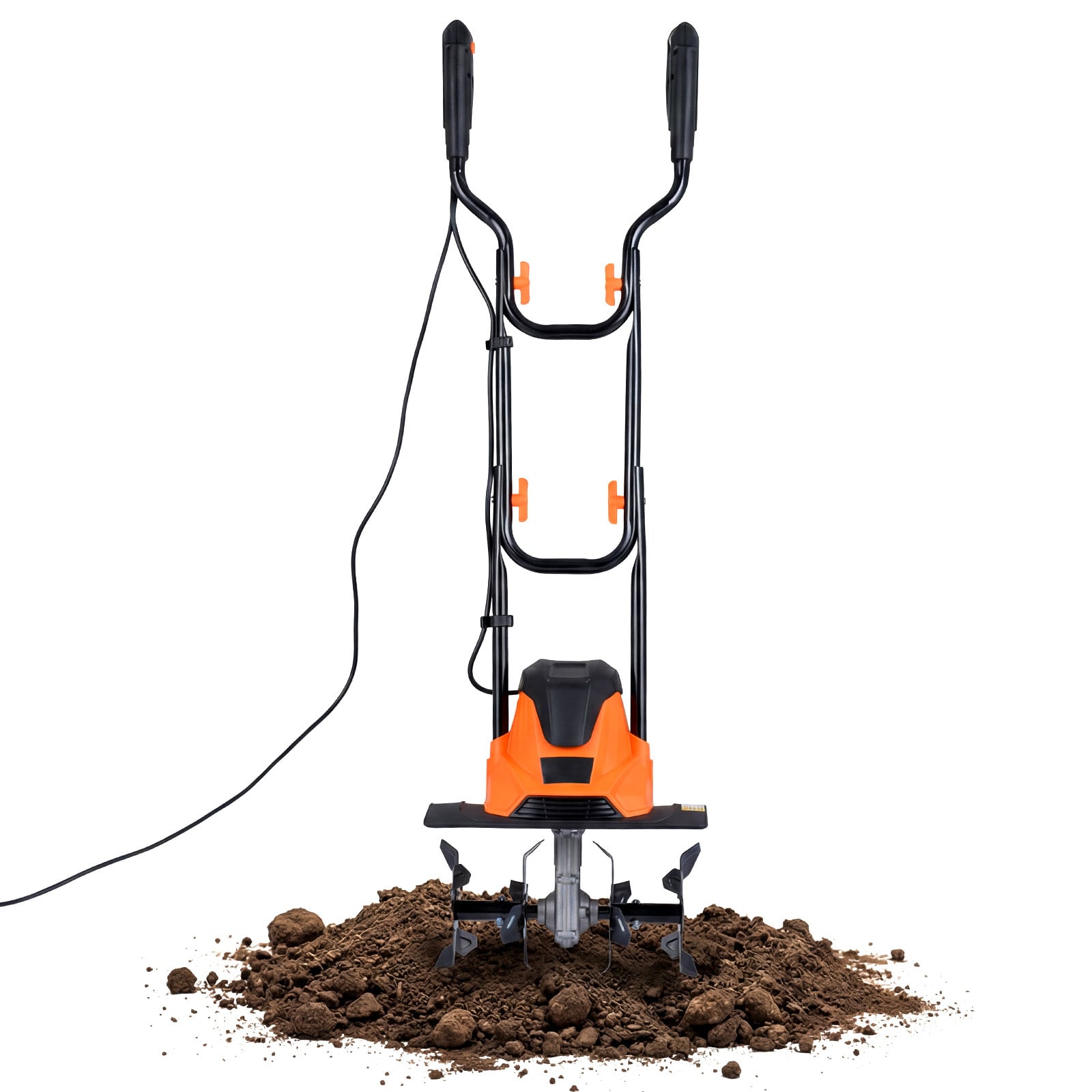 1200W Powerful Foldable Garden Rototiller for Lawn Soil Digging-Orange