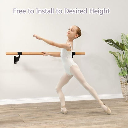 4 Feet Wall-Mounted Ballet Barre for Yoga-Black