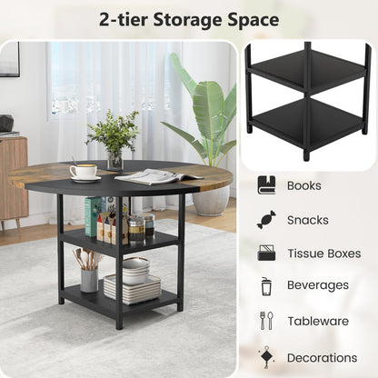 120 cm Dining Table with 2-tone Color-blocked Design-Black