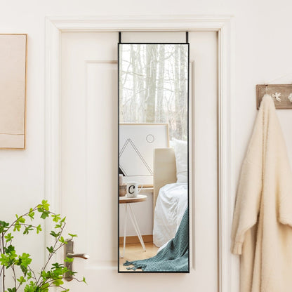 120 x 37 cm Full Length Wall Hanging Mirror with Adjustable Hook-Black