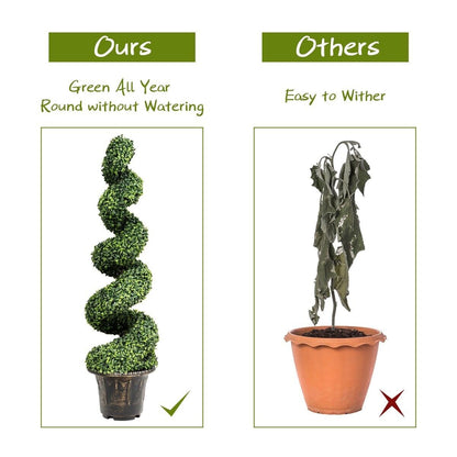 2 Pieces 120cm Artificial Boxwood Spiral Tree