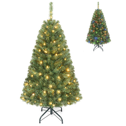 122 cm Artificial Christmas Tree with Branch Tips and LED Lights for Indoor