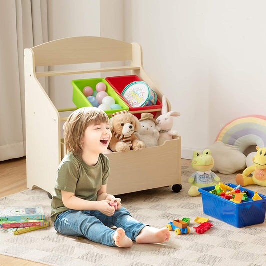 Children's Storage Unit with Shelf-Natural