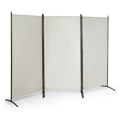 3 Panel Folding Room Divider-Beige