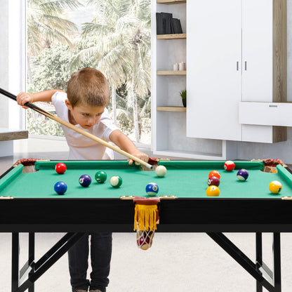 Folding Billiards Table with Accessory Set for Whole Family-Green