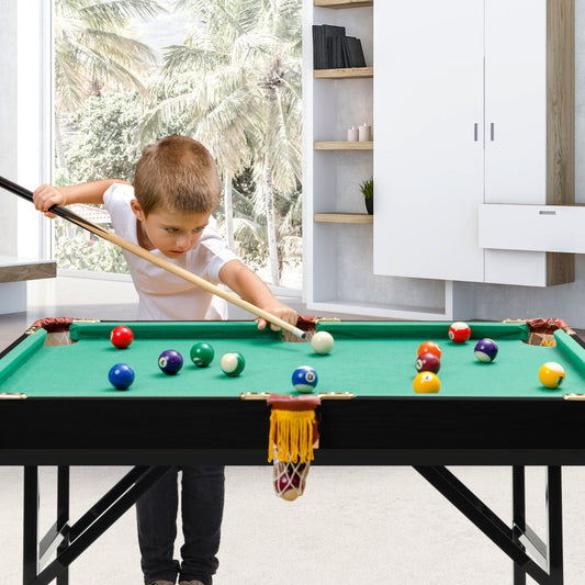Folding Billiards Table with Accessory Set for Whole Family-Green