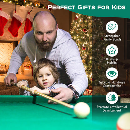 Folding Billiards Table with Accessory Set for Whole Family-Green