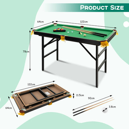 Folding Billiards Table with Accessory Set for Whole Family-Green