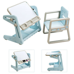 Children's Art Easel / Table and Chair Set with Ample Storage Space-Blue