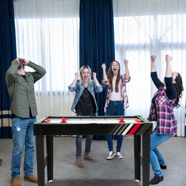 125CM 4-in-1 Multi Games Table with Accessories for Home Play Room-Black