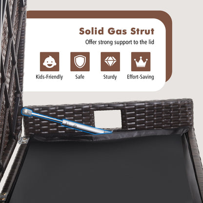 128L Patio Storage Bench with Cushion and Zippered Liner