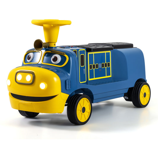 12V 2-Seater Ride on Train Licensed Chuggington with Music and Adjustable Seat-Blue