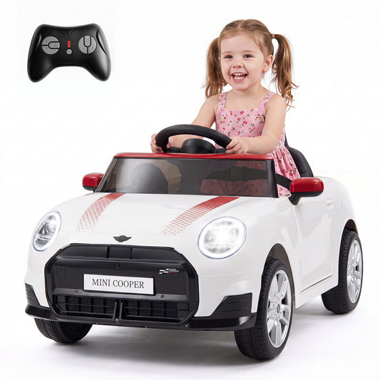 12V Electric Kids Ride on Car BMW MINI Licensed with Remote Control-White