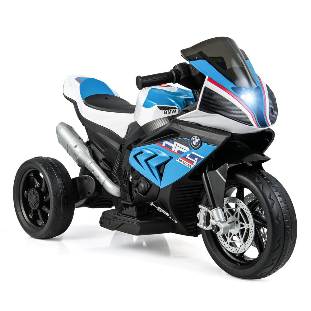 12V Kids Motorcycle Ride-On Toy with Music and Headlight-Blue