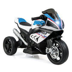 12V Kids Motorcycle Ride-On Toy with Music and Headlight-White