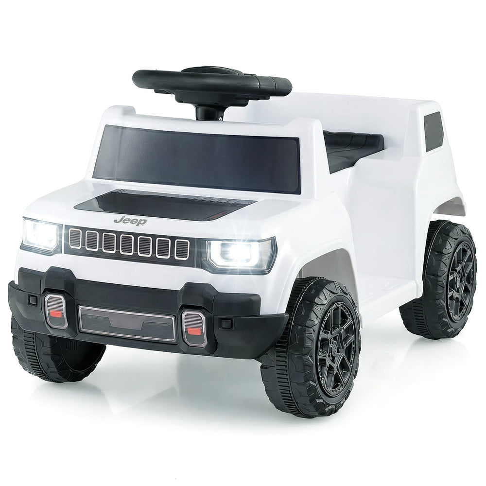 12V Kids Ride On Car Licensed Jeep Electric Vehicle with LED Lights for 18-96 Months-White