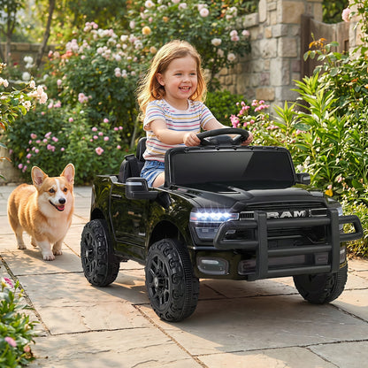 12V Kids Ride On Car with Remote Control and LED Lights-Black