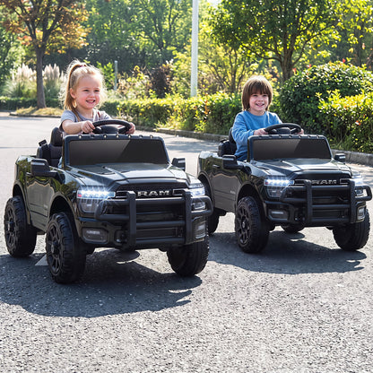 12V Kids Ride On Car with Remote Control and LED Lights-Black