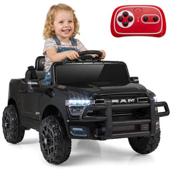 12V Kids Ride On Car with Remote Control and LED Lights-Black
