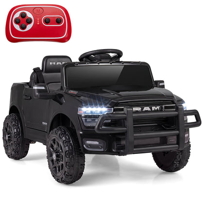 12V Kids Ride On Car with Remote Control and LED Lights-Black