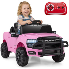 12V Kids Ride On Car with Remote Control and LED Lights-Pink