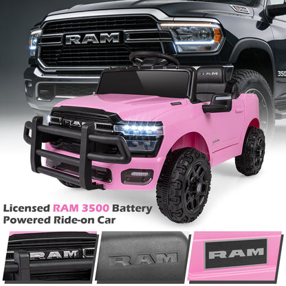 12V Kids Ride On Car with Remote Control and LED Lights-Pink