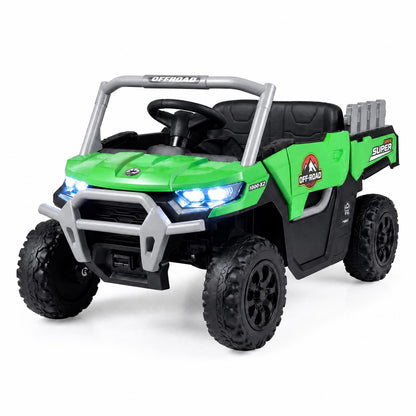 12V Kids Ride on Car with Dual 50W Motors and Remote Control-Green