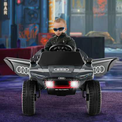 12V Licensed Audi Kids Ride On E-tron Racing Car with Remote Control-Grey