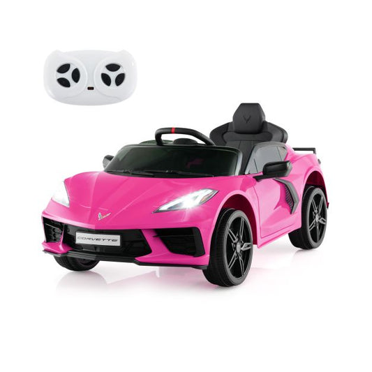 12V Electric Kids Ride On Car with Remote Control and Lights-Pink