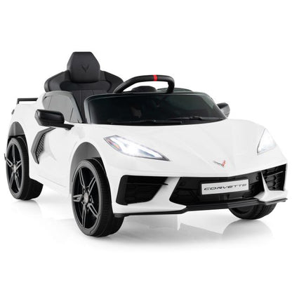 12V Electric Kids Ride On Car with Remote Control and Lights-White